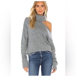PAIGE Gray Off-Shoulder Sweater